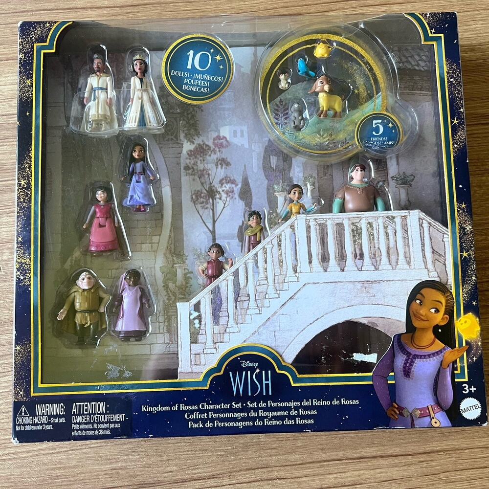 Disney Wish Kingdom of Rosas Character Small Doll Set, Mini Posable Dolls New